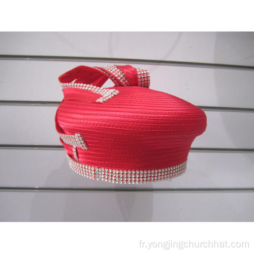Chapeaux formels de boîte à pilules en tissu satiné pour femmes